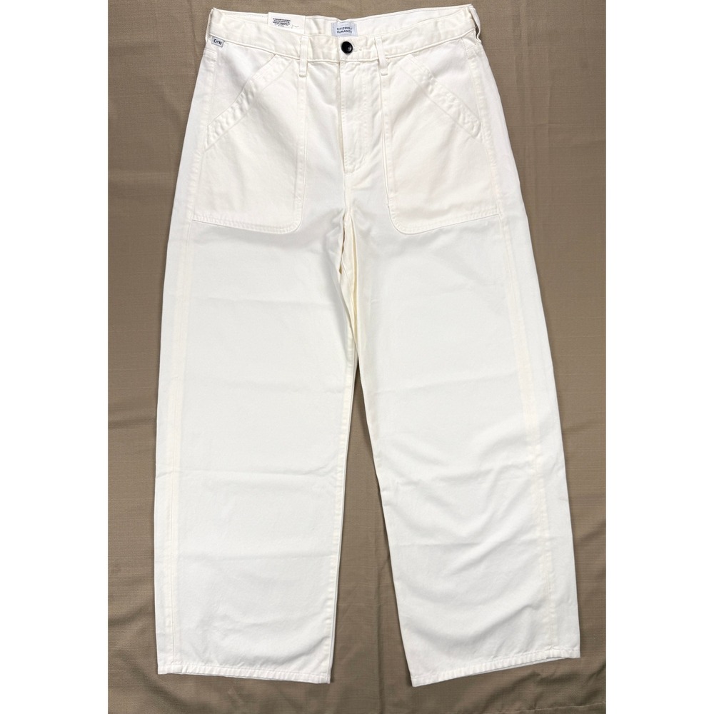 NWT Citizens of Humanity Ayla Cargo Pants 31 Pashmina White Wide Leg #1989